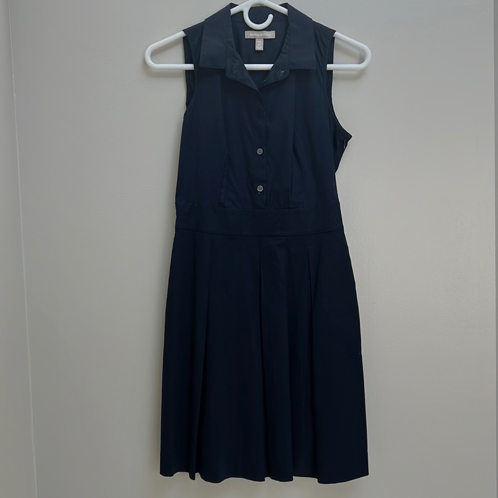 Navy Button Up Dress